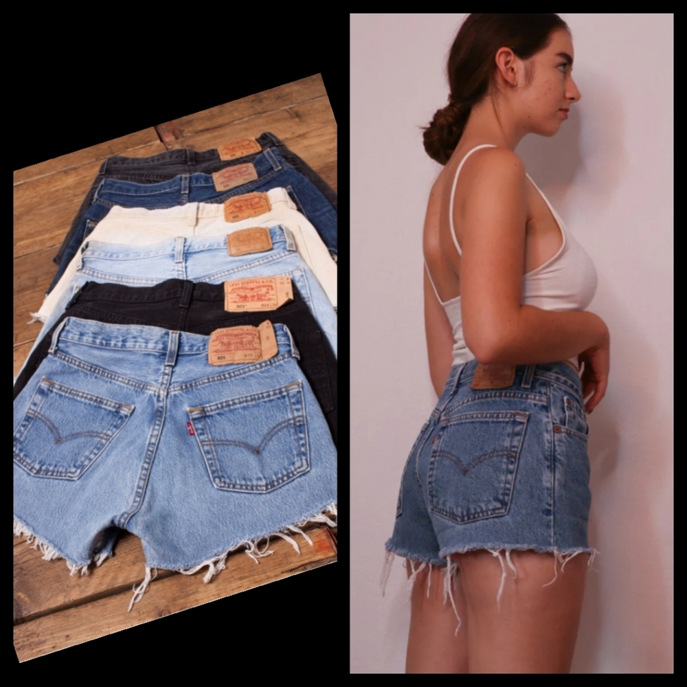 Levi’s Distressed High Rise Light Wash Shorts Size 32